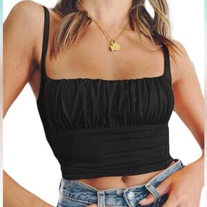 Black Corset Tank Top L